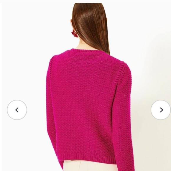 NWT Lilly Pulitzer Pink Metallic Kenton Cardigan Sweater Size XL Women's - Picture 5 of 8